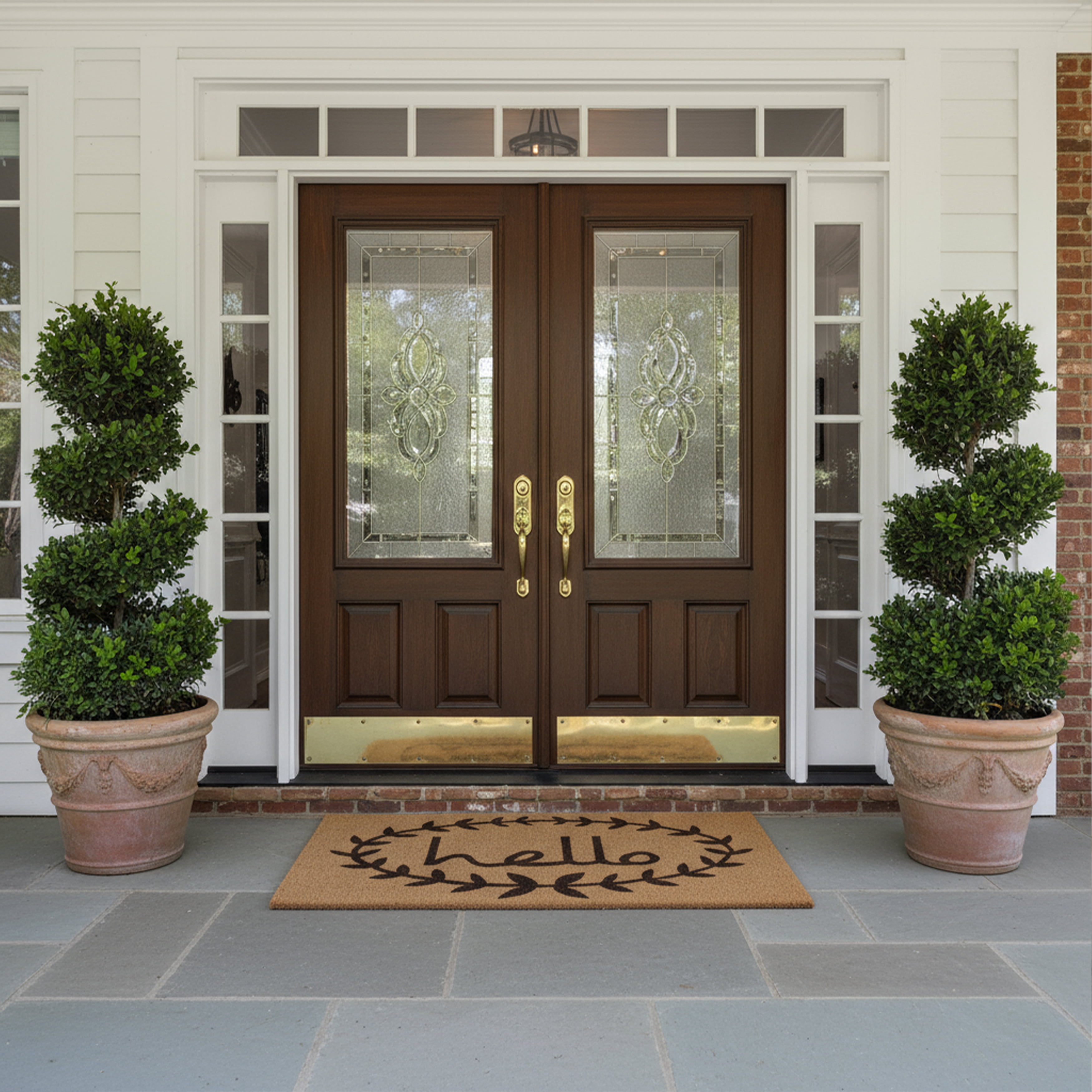 Calloway Mills Calico Hello Outdoor Coir Doormat, 24" x 36"