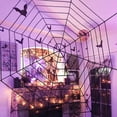 thumbnail image 6 of Halloween Giant Spider Web, Round Cotton Cobweb, 5ft Black Scary Haunted House Indoor Outdoor, 6 of 13