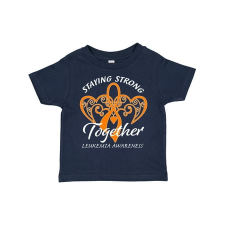 

Inktastic Leukemia Awareness Staying Strong Together and Orange Ribbon Gift Toddler Boy or Toddler Girl T-Shirt