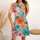 thumbnail image 4 of Vestido Corto para las Mujeres Cuello Redondo Manga Corta Impresa Suéter, Moda Casual Estilo Línea, 4 of 5