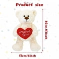 thumbnail image 3 of Guvpev 12" Teddy Bear Plush with Red Heart, Soft and Cuddly Romantic White Teddy Bear Stuffed Animal Gift for Valentine's Day, Anniversary, Graduation, Mom, Wife, Girlfriend, 3 of 14