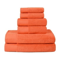 Superior Luxury Turkish Cotton Solid 6-Piece Towel Set, Emberglow