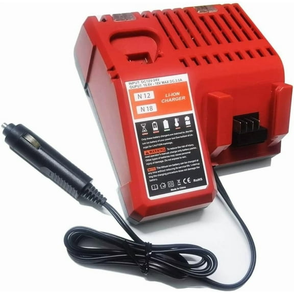 Compatible with Mil*wau*kee 48-59-1810 Vehicle/Car Charger for M12/12V 18V/M18 Battery Charger for 48-11-2401, 48-11-2402, C12 B, C12 BX, M12, M14,M18, M18B, M18B4, M18BX