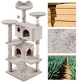 thumbnail image 6 of Yaheetech 53.9" H Cat Tree with Double Condos, Scratching Posts & Ramp, Brown/White, 6 of 7