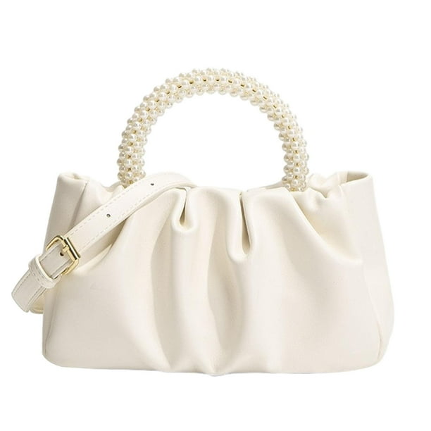Bolso de mano para mujer, bolso de hombro para mujer, elegante bolso cruzado para regalo Blanco