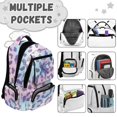 thumbnail image 7 of HUIACONG Leopard Axolotl Kids Backpack 4PCS Set for School, 17" Waterproof Bookbag with Lunch Box for Age 8-14, 7 of 7