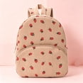 thumbnail image 2 of CUZIBR Corduroy Strawberry Print Mini Backpack Adjustable Shoulder Strap Kids Backpack Cute Fruit Pattern Small School Bag Daypack For Little Girls Travel Back To School Use, 2 of 4