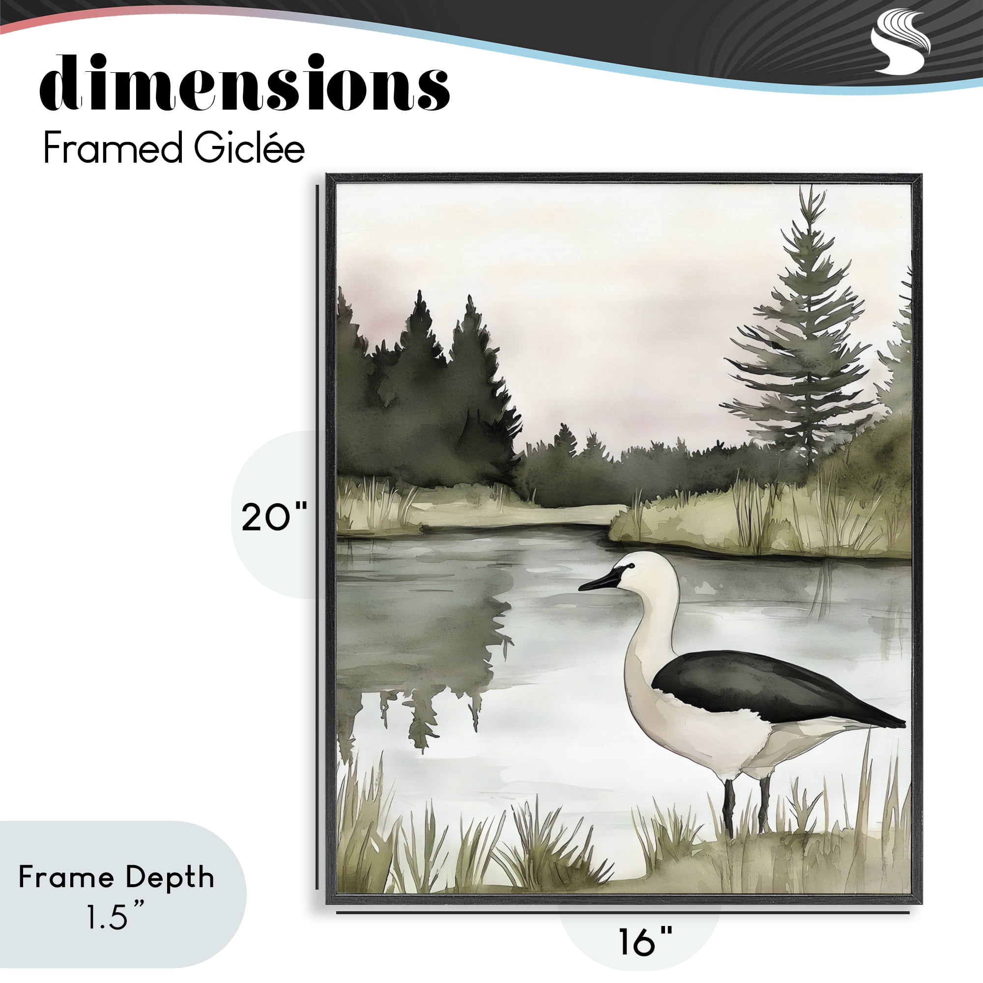 Stupell Industries Springtime Serenity Duck Black Framed Giclee Art, design by Riley B
