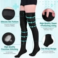 thumbnail image 5 of MARTINE MALL 1 Pair Black Thigh High Zipper Compression Socks 20-30 Mmhg Closed Toe Compression Support Stockings for Pregnancy, Post-surgery, Swelling, 5 of 8