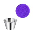 thumbnail image 1 of Salad Dressing Container with Lids, Reusable Sauce Cups, Leakproof, Silicone Lids for Lunch, Bento Box, Picnic Travel 4 70ml, 1 of 6