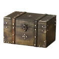 thumbnail image 2 of Caja de almacenamiento vintage, caja rústica para baratijas, caja de recuerdos, cofre del tesoro de madera para sin cerradura de combinación, 2 of 9
