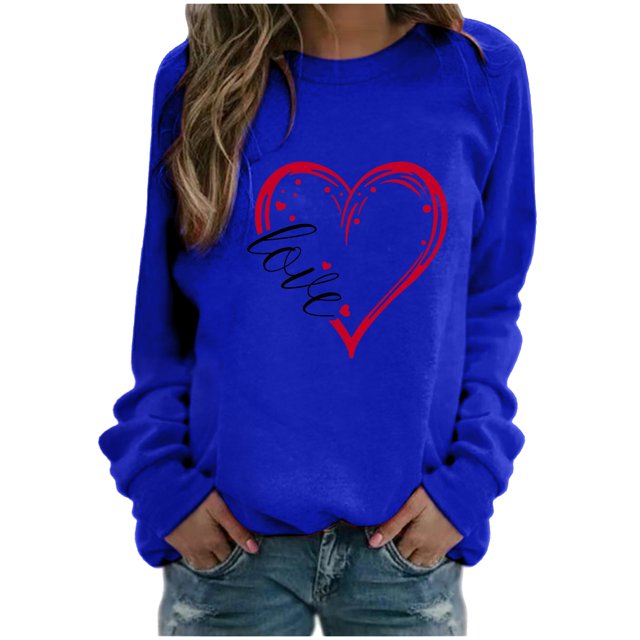 Chandails à Capuchon Graphiques pour Femmes Col Rond Manches Longues Imprimé Décontracté Ample Chandail Molletonné T-Shirt Blouse Hauts d'Automne