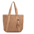 thumbnail image 1 of Bolso Tote Mujer Xtellar beige Playa Paja Caqui Estilo Verano Gran Capacidad, 1 of 3