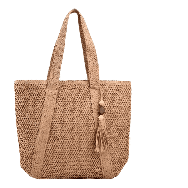 Bolso Tote Mujer Xtellar beige Playa Paja Caqui Estilo Verano Gran Capacidad