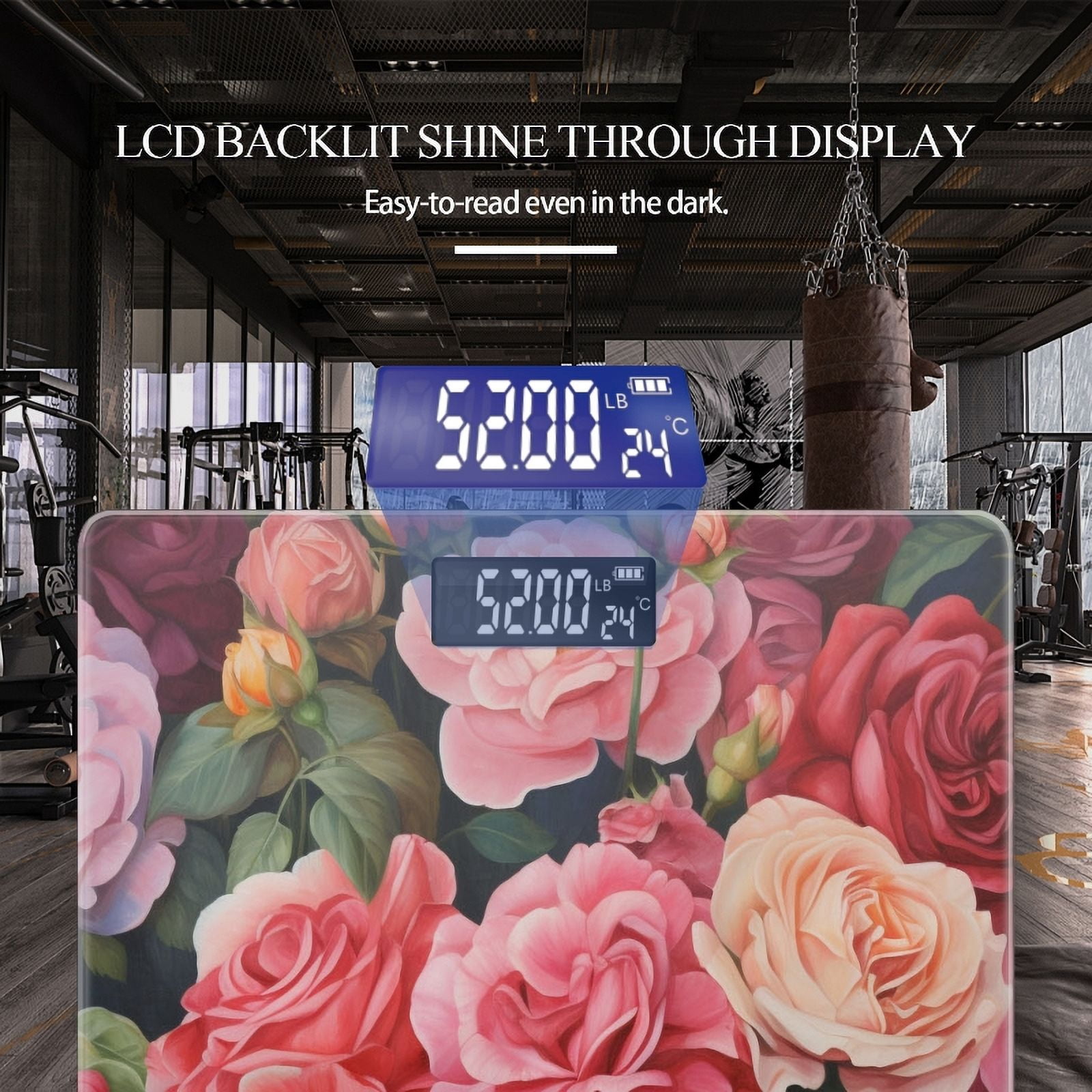 Bathroom Scale, Highly Accurate Digital Body Scale,Precisely Measures Weight up to 400 lbs-Detailed Oil Painting Of Array Of Roses