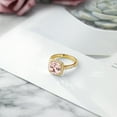 thumbnail image 5 of Gem Stone King 2.50 Ct Peach Nano Morganite White Created Sapphire 18K Yellow Gold Plated Silver Ring, 5 of 6
