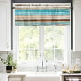 thumbnail image 5 of Turquoise Brown Gradient Valances for Windows Abstract Vintage Wood Grain Rod Pocket Curtain Valance Window Treatment Short Curtains for Kitchen Living Room, 60"x14", 5 of 5