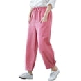thumbnail image 4 of Jumpingount Pantalones hasta la pantorrilla para mujer, pantalones Vintage de verano para mujer, bombachos holgados para chica, deportes, trabajo, Prendas para la parte inferior del cuerpo Rojo XXL, 4 of 6