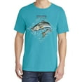 thumbnail image 2 of Wild Bobby, Nautical Striper Fresh & Salt Diamond, Fish, Garment-Dyed Washed Look Short Sleeve Tees, Blue Lagoon, Small, 2 of 3