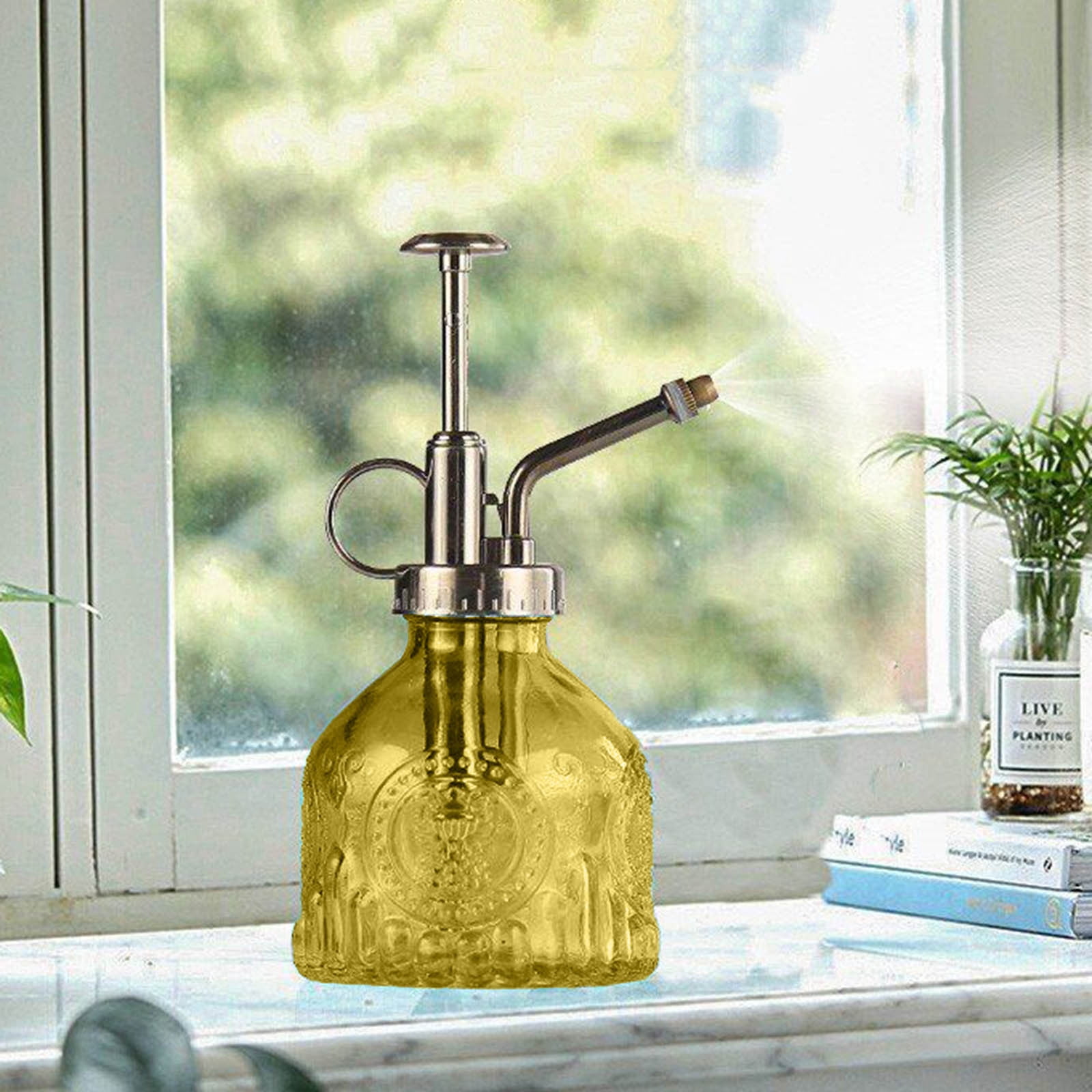 LYINGF Gardening Retro Glass Watering Can Pressure Spray Watering Watering Can,Handheld Spray Bottle for Garden Plants Cleaning Solutions Outdoor Indoor Gardening and Cleaning Work
