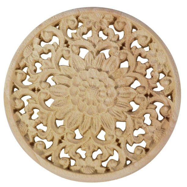 WOODCARVING DECAL WOOD Carved Rose Long Onlay Applique Wall Door
