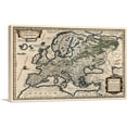 thumbnail image 1 of ARTCANVAS A Semi-Ptolemaic Map of Europe 1618 Canvas Art Print by Abraham Ortelius - Size: 40" x 26" (0.75" Deep), 1 of 9