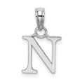 thumbnail image 1 of Diamond2Deal 14K Pendentif Initiale Lettre N en Or Blanc pour Femmes, 1 of 6