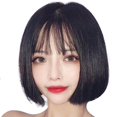 thumbnail image 2 of Extensions de Cheveux Bob Mode Perruque Droite Courte pour Mascarade Carnaval Noir, 2 of 4