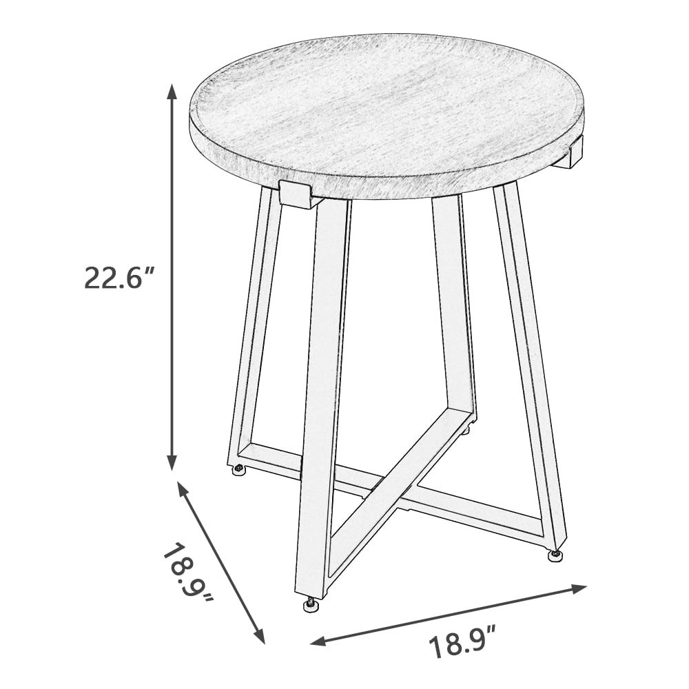 Abble Round Manufactured Wood End Table, Oak