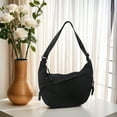 thumbnail image 6 of HUISZJ Shoulder Bag Half Moon Bag, Large Capacity Crossbody Bag, Adjustable Strap Shoulder Bag for Travel Commute Work (Black), 6 of 10