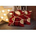 thumbnail image 4 of 2PCS Cranberry Red Tan Black Geometric Circle Decorative Throw Pillow Case 16X16Inch,Home Decoration Pillowcase Zippered Pillow Covers Cushion Cover for Book Lover Worm Sofa Couch, 4 of 5
