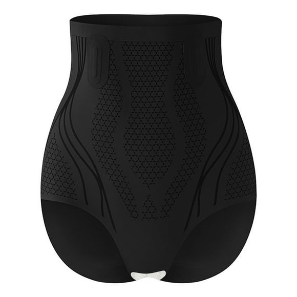 TANGNADE High Waisted Underwear for Women Strong Girdle Seamless Ladies' Liquid Belly Hip Lifting Pants Panties Black