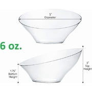 PLASTICPRO Angled Plastic Serving Bowls Clear Disposable Bowls Party Supplies, Small 8-Pack