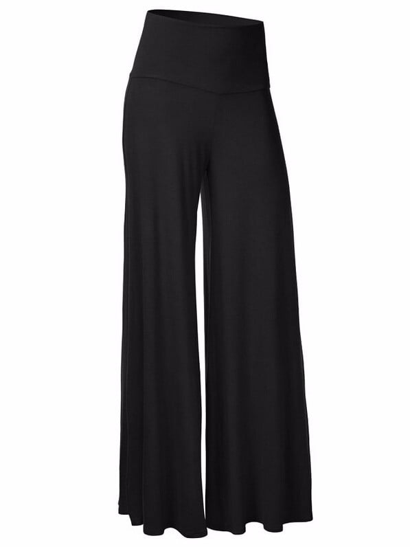 Fittoo - Fittoo Women's Comfy High Waist Fold Over Wide Leg Palazzo ...
