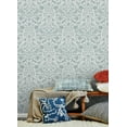 thumbnail image 3 of Chesapeake Forest Dance Aqua Damask Wallpaper, 3 of 4