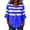 01# Blue, variant on Ihhxva Women's Cotton Tops Striped V-Neck Blouse Loose Fit Button Detail Ruffle Sleeve Top Casual Summer Chic Flowy Tunic with Breathable S-2XL