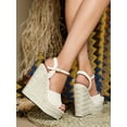 thumbnail image 5 of Women's 15cm Fish Toe Wedge Beige Sexy Simple High Slope Heel Waterproof Car Model Sandals LFD-10368-A13U, 5 of 7