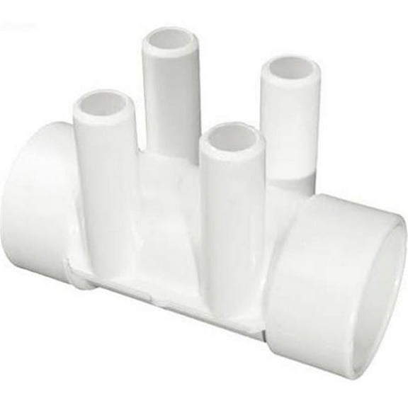 Waterway Plastics 672-4140 1.5 x 1.5 in. Slip Manifold Pvc Waterway Pipe - 4 Port & 0.375 in.