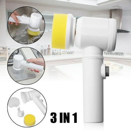 - 5-in-1 Magic Brush Electric Powerful Cleaning Brush for Kitchen Bathtub Bidet Sofas Carpets Scrubber Brush