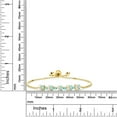 thumbnail image 2 of Gem Stone King 2.82 Ct Round Cabochon White Simulated Opal and Swiss Blue Topaz 18K Yellow Gold Plated Silver Tennis Bracelet for Women, 2 of 3