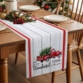 thumbnail image 5 of Christmas Cotton Linen Table Runner for Dining Kitchen, Xmas Truck Tree Snowflake Red Striped Retro Wedding Outdoor Party Tablerunners Decoration, Dresser Scarf Coffee Tablecloth Runners 13x36 Inches, 5 of 9