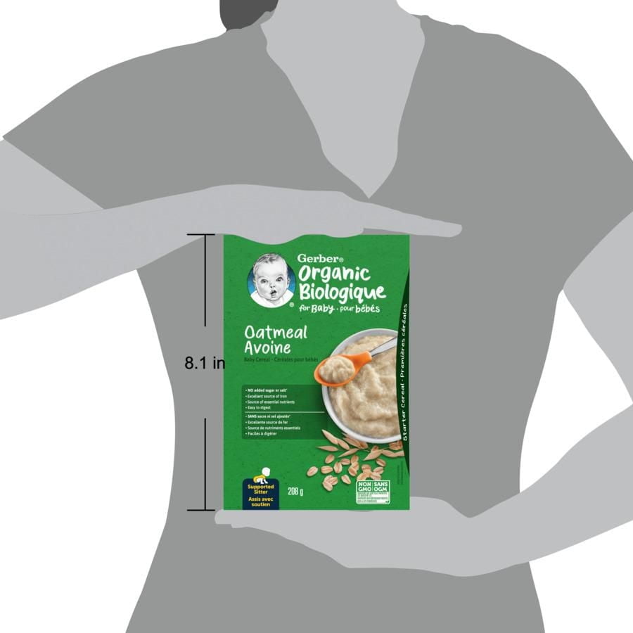 GERBER Organic Baby Cereal Oatmeal 208 g, 208g