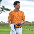 thumbnail image 4 of Daiia Orange Glitter Pattern Men’s Polo Shirts,Solid Deck Shirt,Classic Fit, Breathable Cotton Polo for Casual and Sport Wear-X-Large, 4 of 7