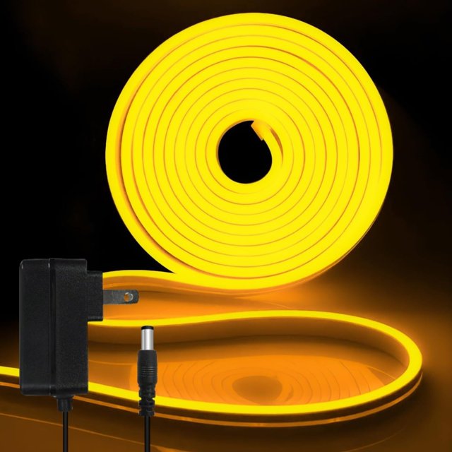 WANGQ LED Strip White 16.4ft/5m Neon Strip 12V Silicone Waterproof Flexible LED Neon Rope Light (Power Adapter Not Included)