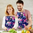 thumbnail image 3 of Pioneer Flower Floral Print Pattern Apron-Garden Aprons for Women with Pockets-Cotton Linen Waterproof Kitchen Cooking Gardening Aprons Adjustable for Kitchen,Cooking,BBQ and Salon 33x27 Inch, 3 of 7