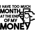 thumbnail image 1 of I Have Too Much Month At The End Of My Money Funny Broke Poor l Wall Decals for Walls Peel and Stick wall art murals Black Large 36 Inch, 1 of 2