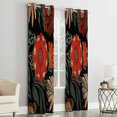 thumbnail image 4 of EBSTL Black Red Boho Floral Blackout Curtains for Living Room 84/63 inch Long 2 Panels Curtains for Bedroom Thermal Insulated, 4 of 5