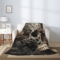 thumbnail image 2 of Disketp Vintage Pattern Flower Skull Cozy Flannel Fleece Throw Blanket: Has a velvety texture for All Seasons - Perfect for Women, Men, & Kids"80"x60", 2 of 6