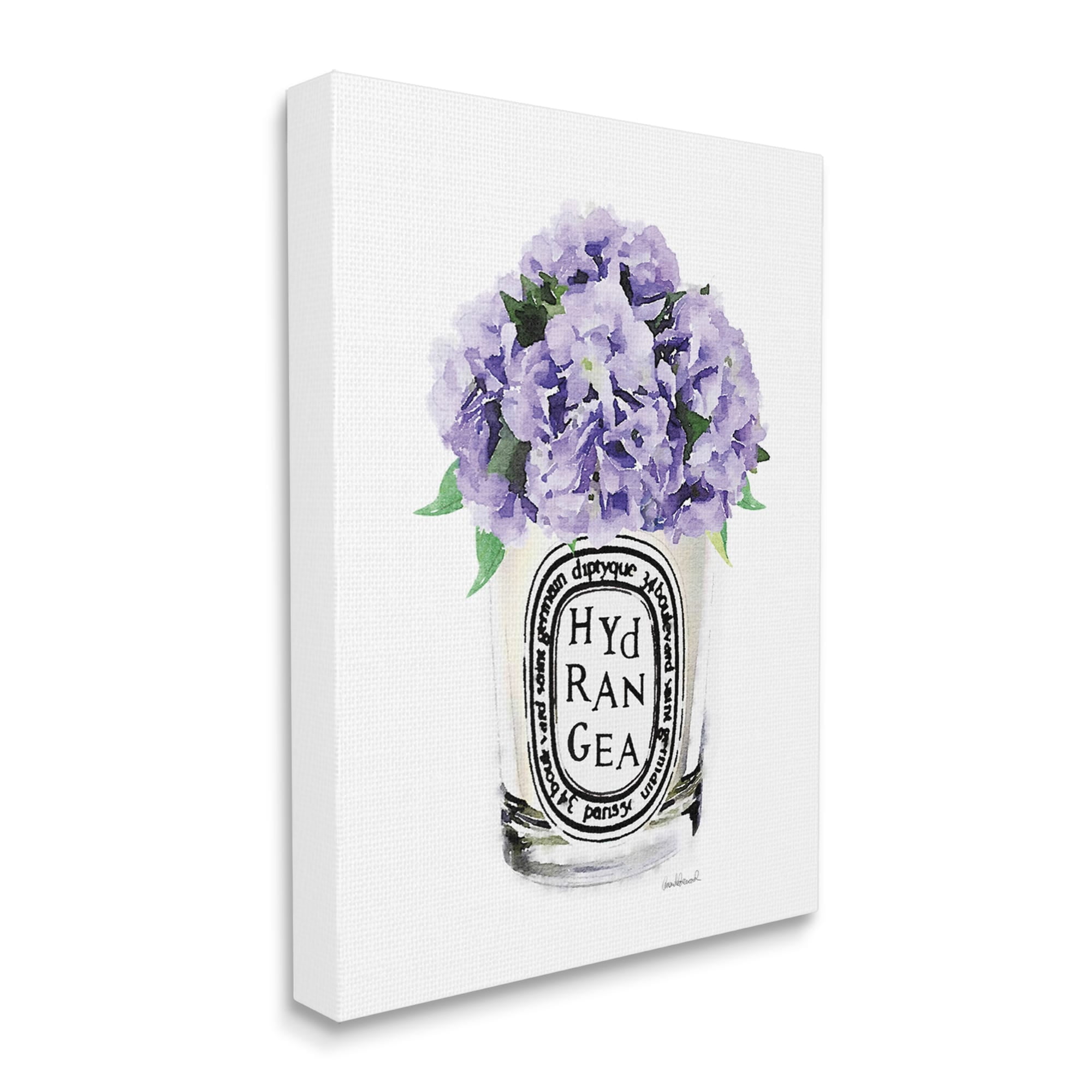 Stupell Industries Purple Watercolor Detail Hydrangea Flower Text Design Canvas Wall Art, 16 x 20, Design by Amanda Greenwood