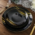 thumbnail image 5 of BalsaCircle 10 Black Gold Round 10" Disposable Salad Dinner Plastic Plates Metallic Prints Party Events Tableware, 5 of 8